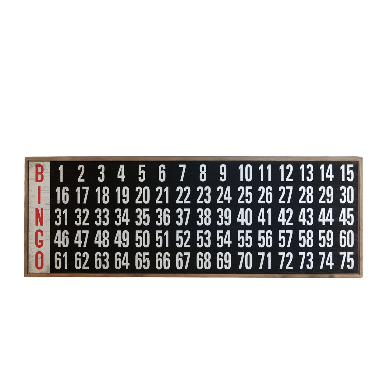 Creative Design 60" White and Black Distressed Bingo Board Wall Decor
